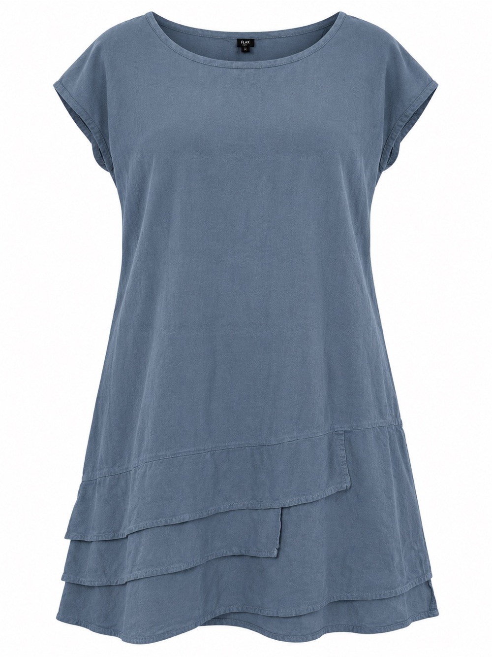 Vintage Emery Rose Slate Blue Layered Short-Sleeve Dress